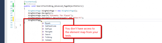 Advanced Page Object Pattern No Access to Element Map