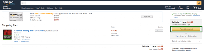 Amazon Items Page