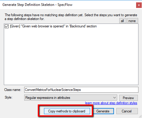 Copy Methods to Clipboard